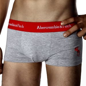 undefined Мужские трусы боксеры серые с красной резинкой Abercrombie & Fitch undefined