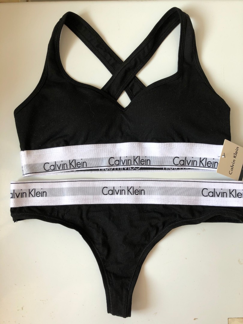 Спортивный комплект Calvin Klein Топ Стринги черный чашка фото 3