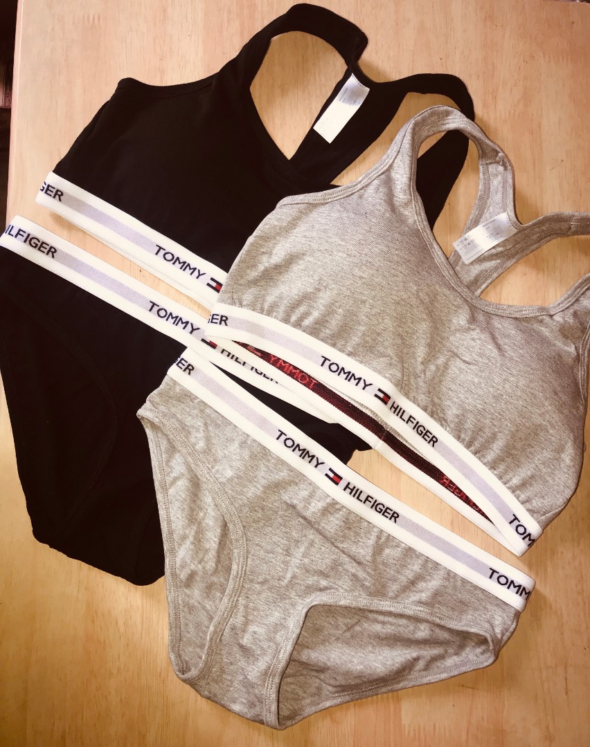 Спортивный комплект Tommy топ трусы серый фото 5