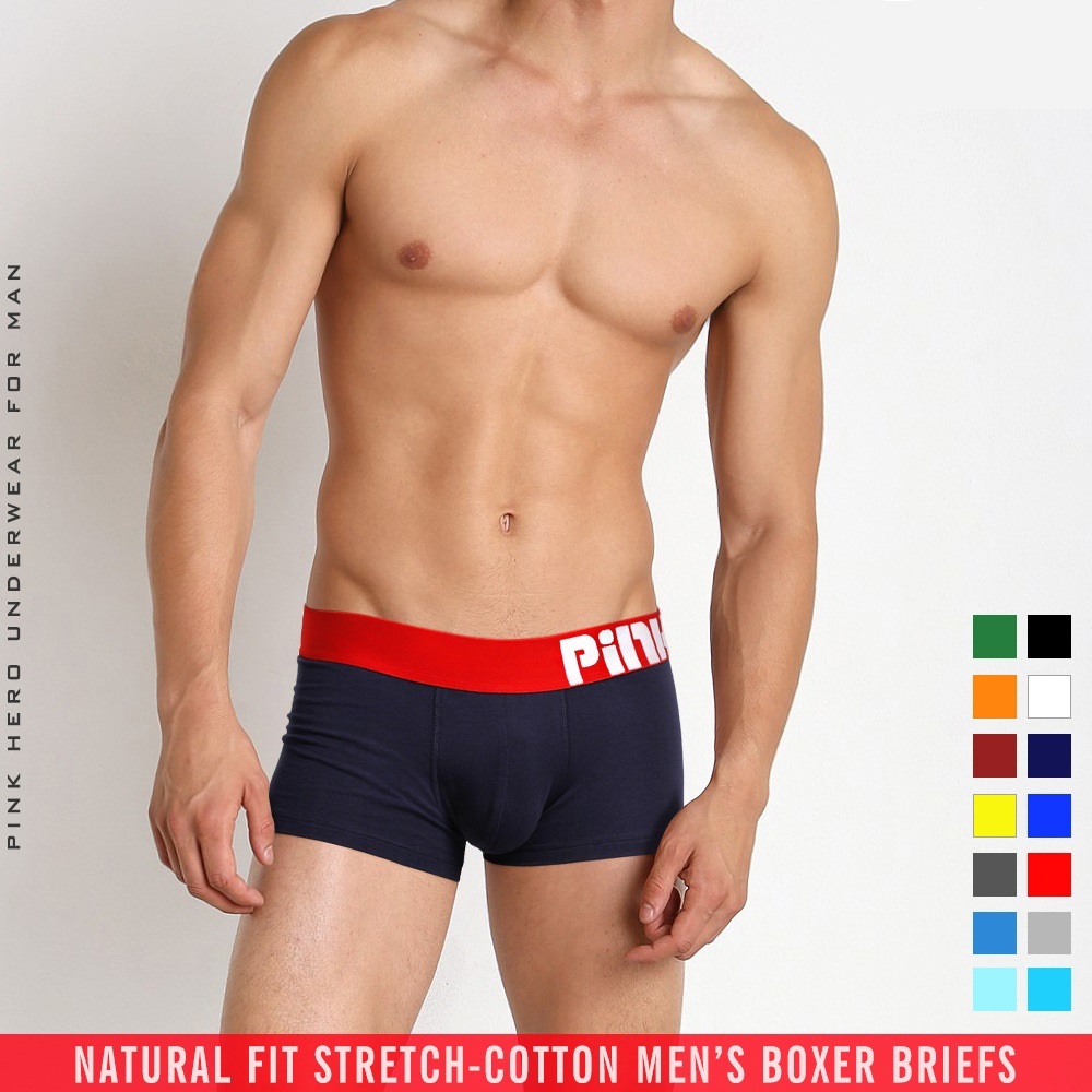 Мужские трусы боксеры Pink Hero Cotton dark blue фото 2