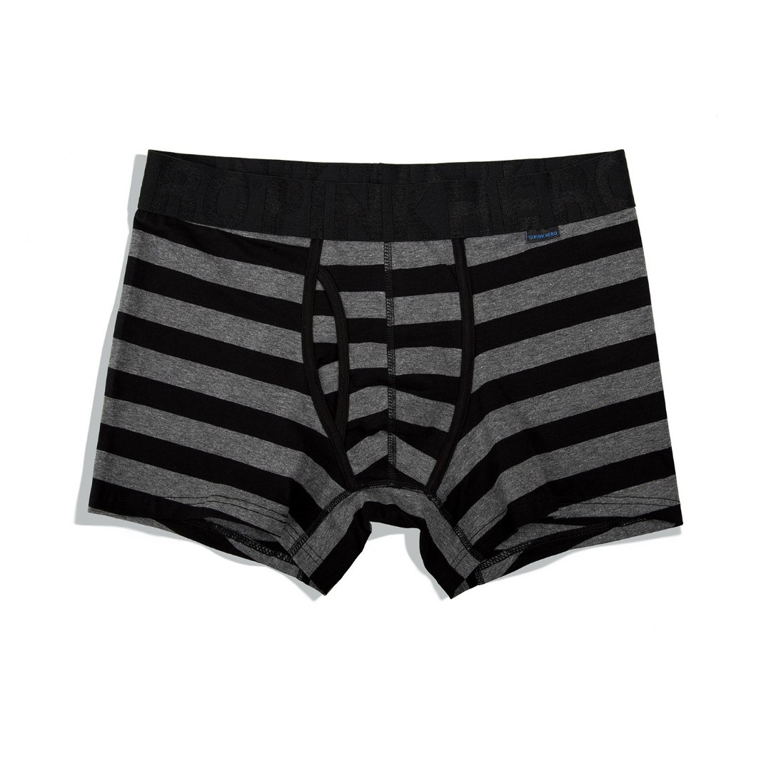 Мужские трусы боксеры Pink Hero Strip Black фото 1