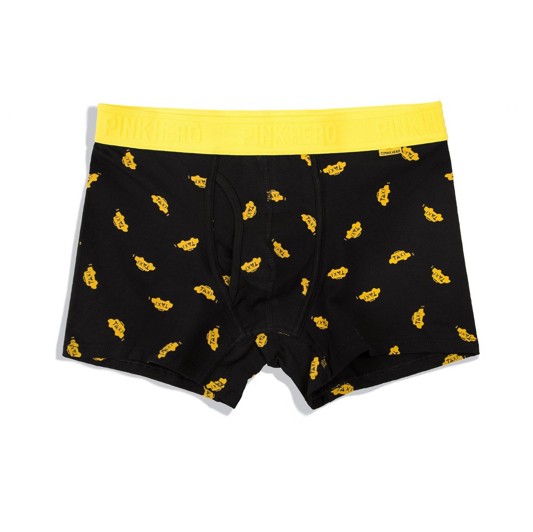 Мужские трусы боксеры Pink Hero Taxi yellow фото 1