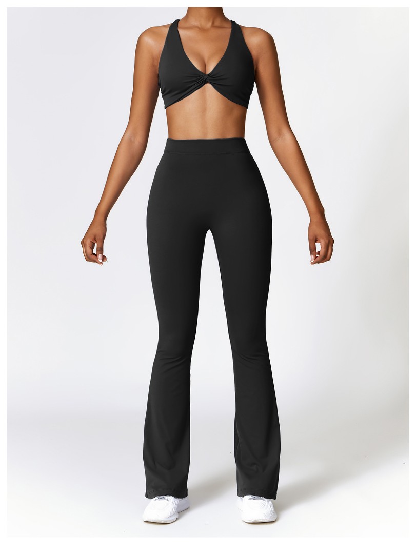 Спортивные леггинсы клёш Bell black фото 5