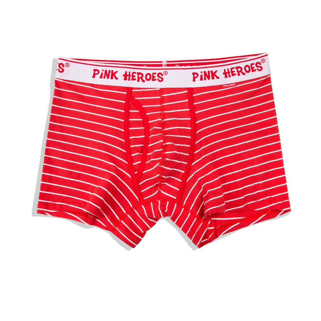 Мужские трусы боксеры Pink Hero Stripe red фото 1