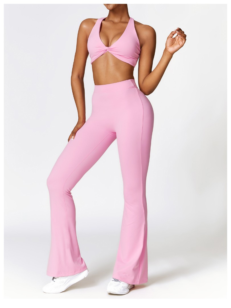 Спортивные леггинсы клёш Bell pink фото 5