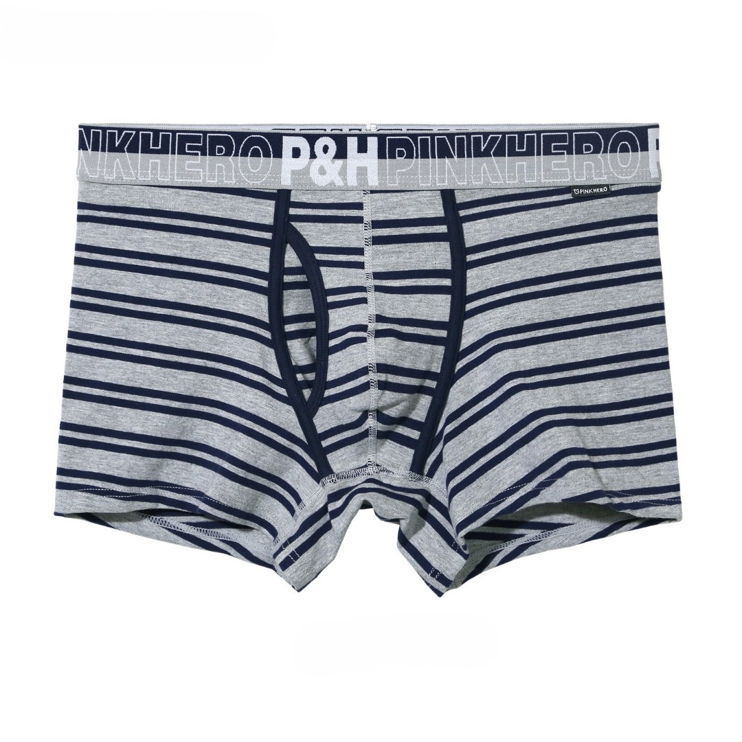 Мужские трусы боксеры Pink Hero Strip black/grey фото 1