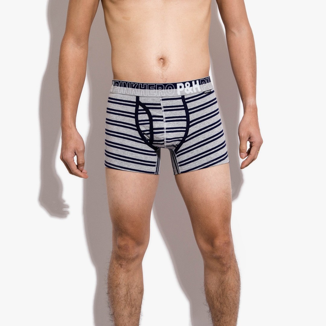 Мужские трусы боксеры Pink Hero Strip black/grey фото 3