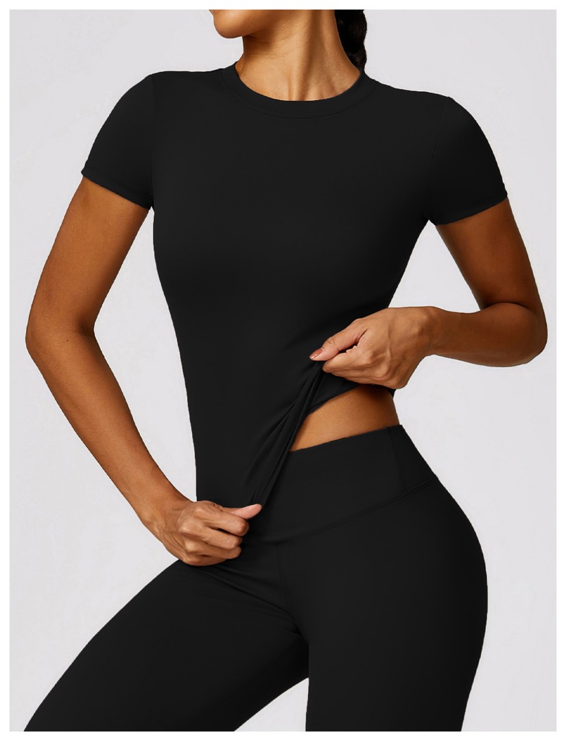 Спортивная удлиненная футболка Slim black фото 4