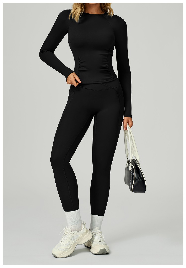 Спортивный топ з рукавом Slim Fit black фото 3