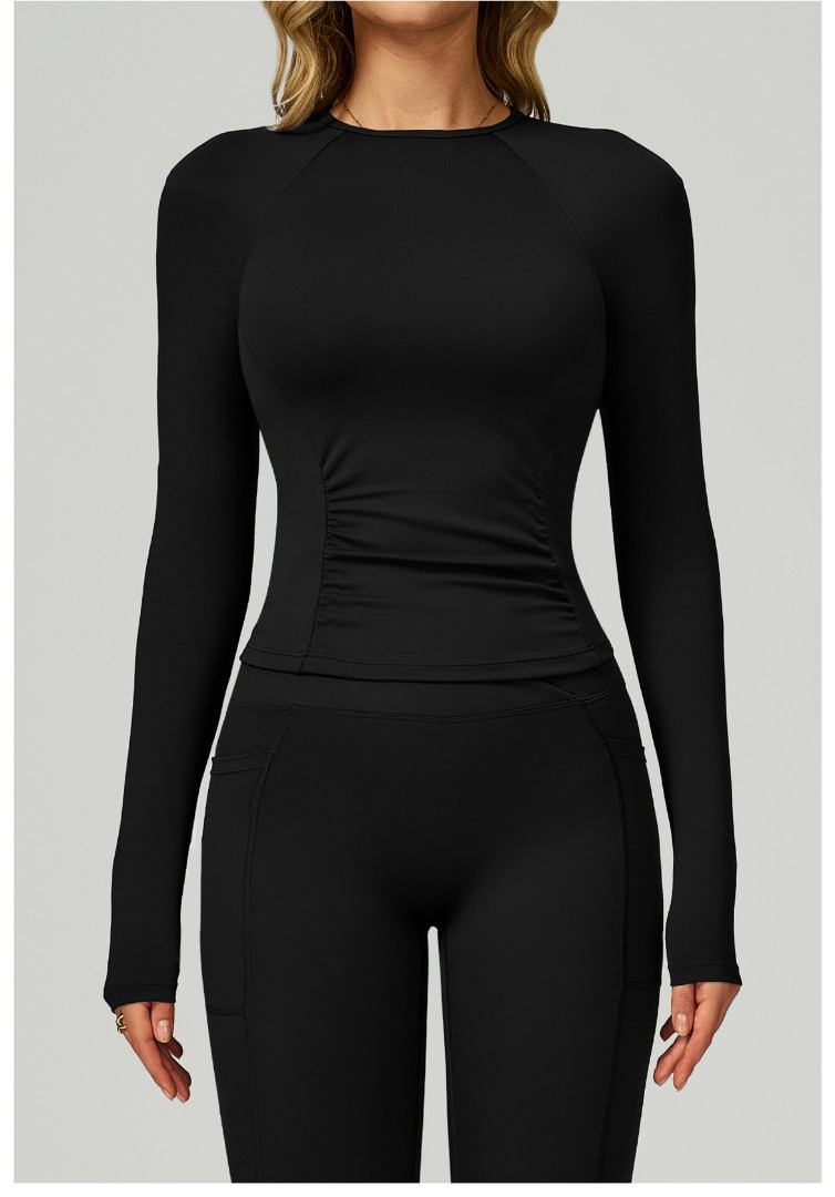 Спортивный топ з рукавом Slim Fit black фото 5