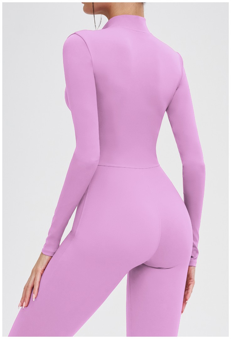 Спортивный женский комбинезон тёплый на флисе Ona soft lilac фото 2