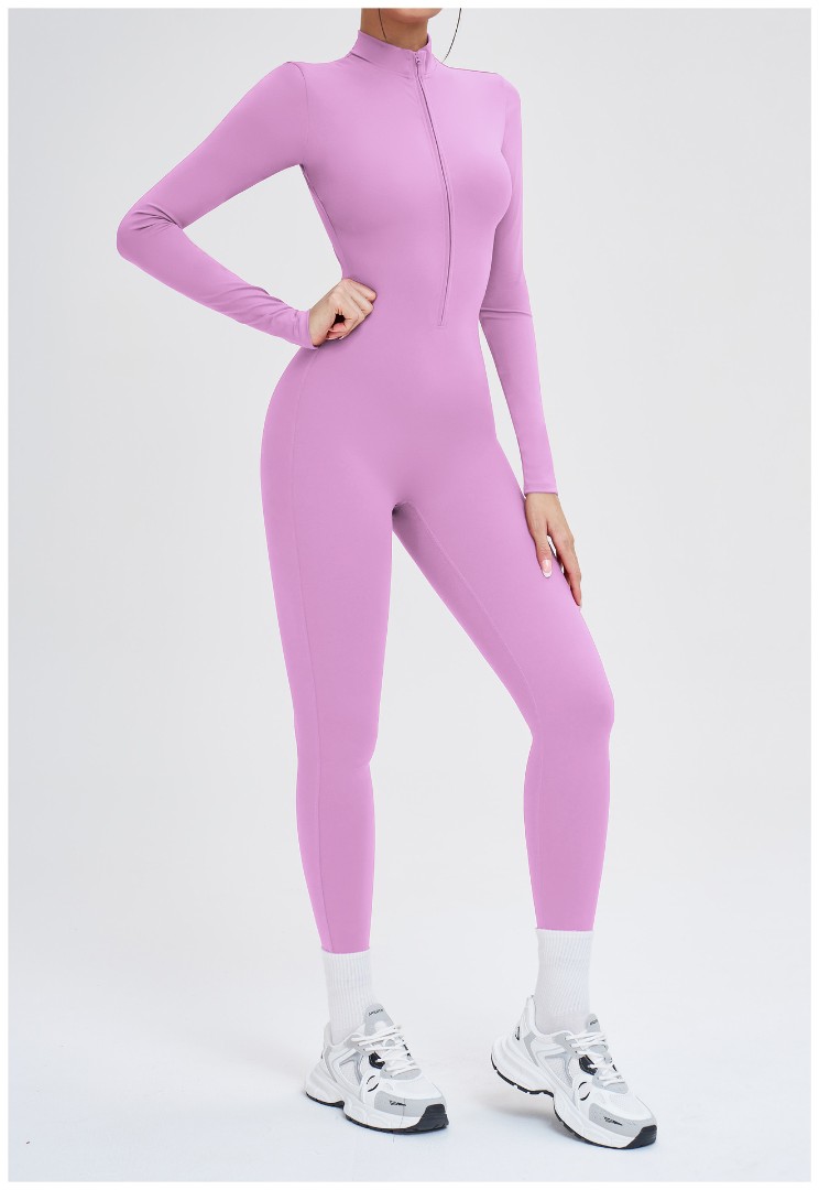Спортивный женский комбинезон тёплый на флисе Ona soft lilac фото 3