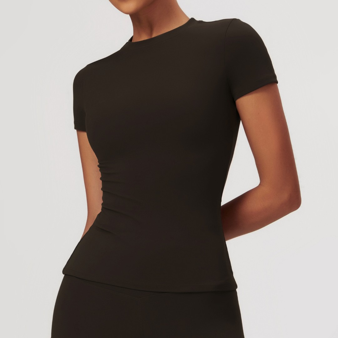 Спортивная удлиненная футболка Slim dark brown фото 1