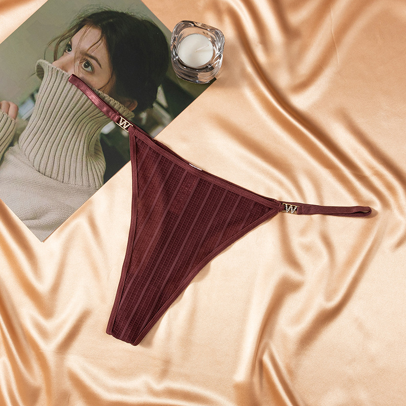 Стринги  Stripe bordeaux фото 1