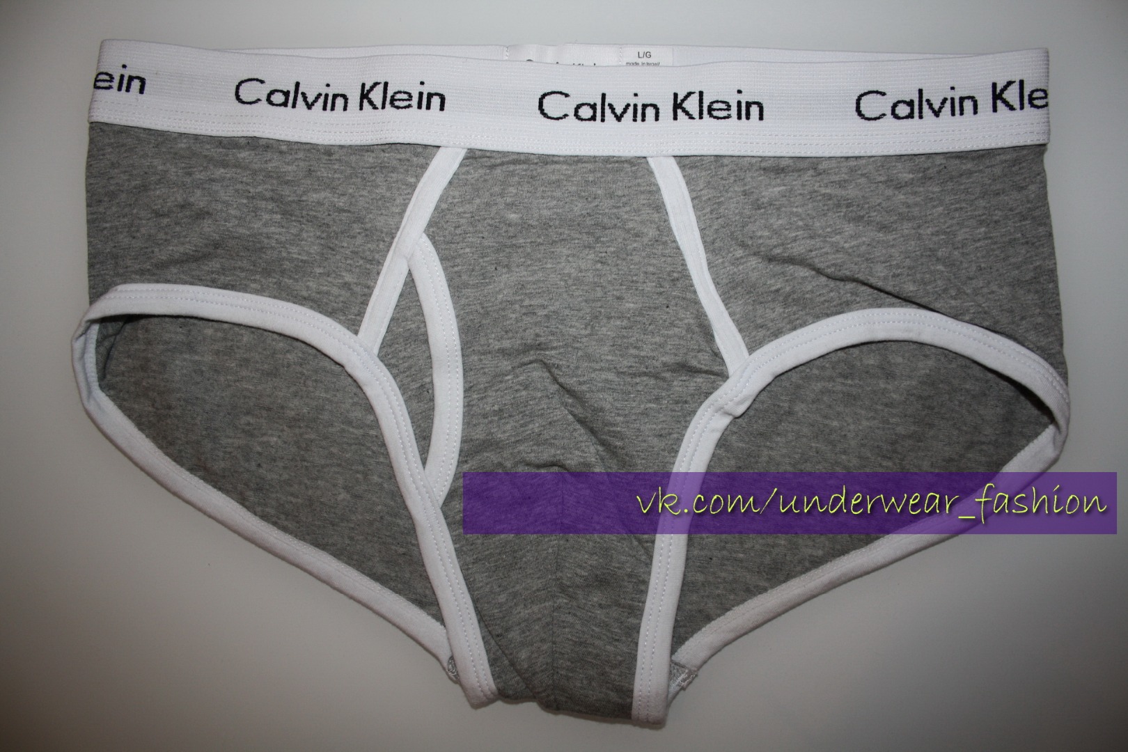 Мужские трусы брифы Calvin Klein 365 Grey White Brief фото 2
