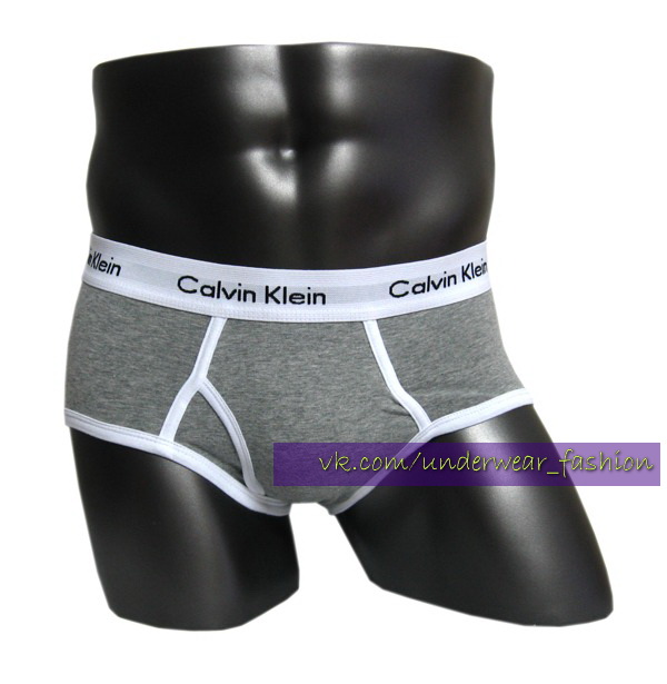 Мужские трусы брифы Calvin Klein 365 Grey White Brief фото 3