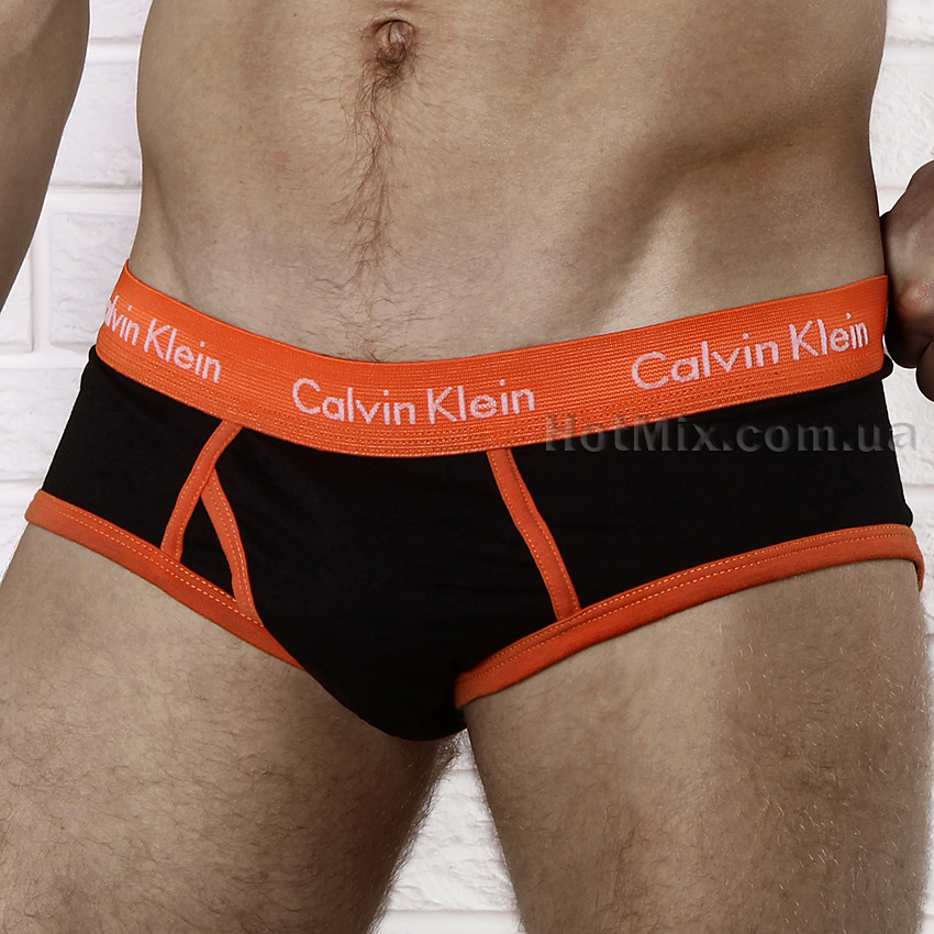 Мужские трусы брифы Calvin Klein 365 Black Orange Brief фото 1