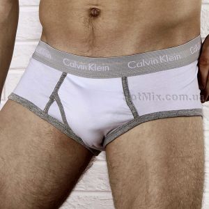 undefined Мужские трусы брифы Calvin Klein 365 White Grey Brief undefined