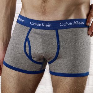 undefined Мужские боксеры Calvin Klein 365 Серые синий кант undefined
