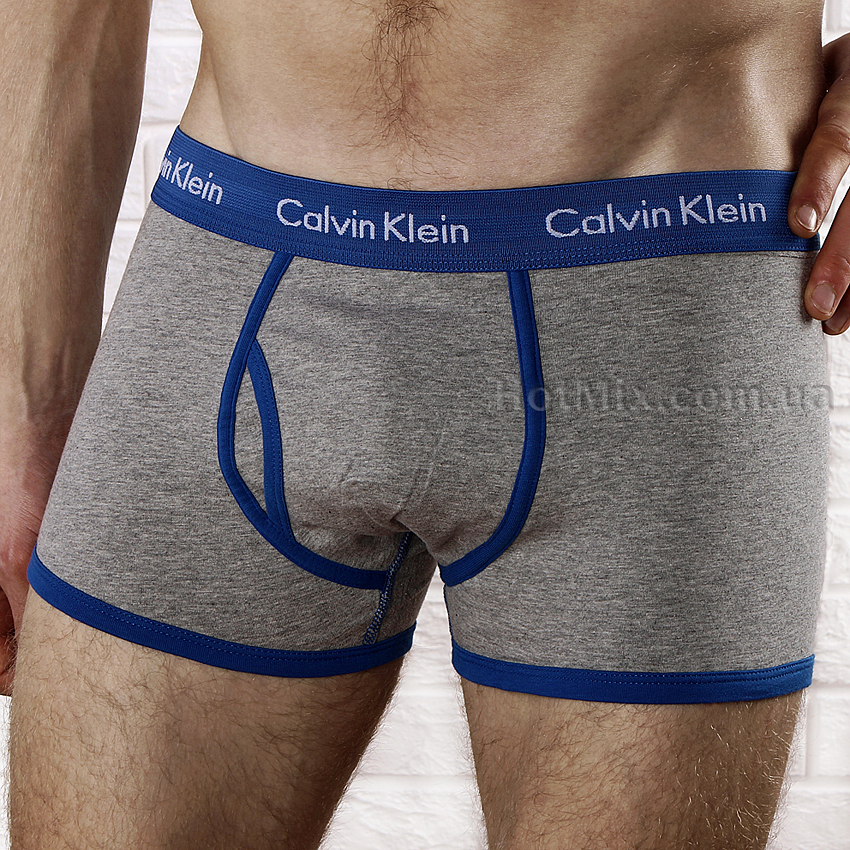 Мужские боксеры Calvin Klein 365 Серые синий кант фото 1