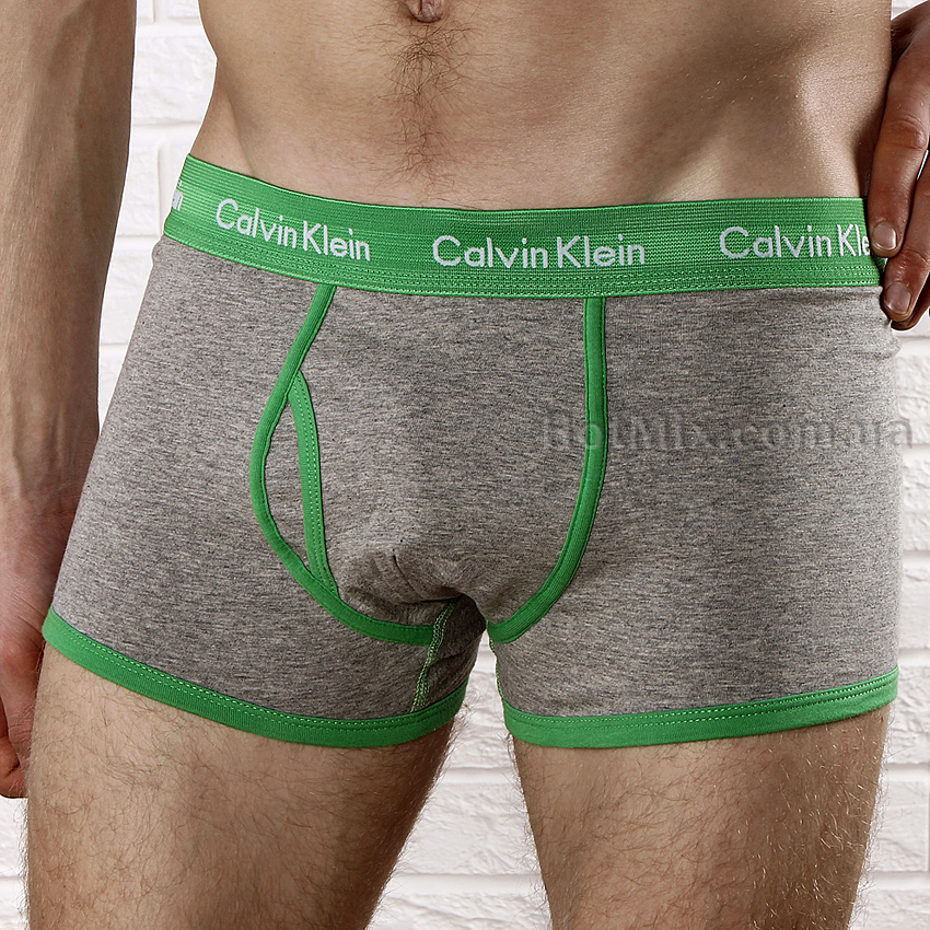 Мужские боксеры Calvin Klein 365 Серые зеленый кант фото 1